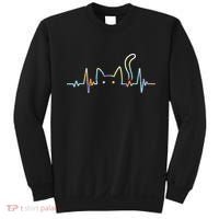 Heartbeat Cat Lover Animal Silhouette Cute Cat Sweatshirt thumb 0