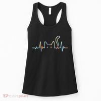Heartbeat Cat Lover Animal Silhouette Cute Cat Women's Tank Top thumb 0