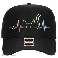 Heartbeat Cat Lover Animal Silhouette Cute Cat Hat thumb 0