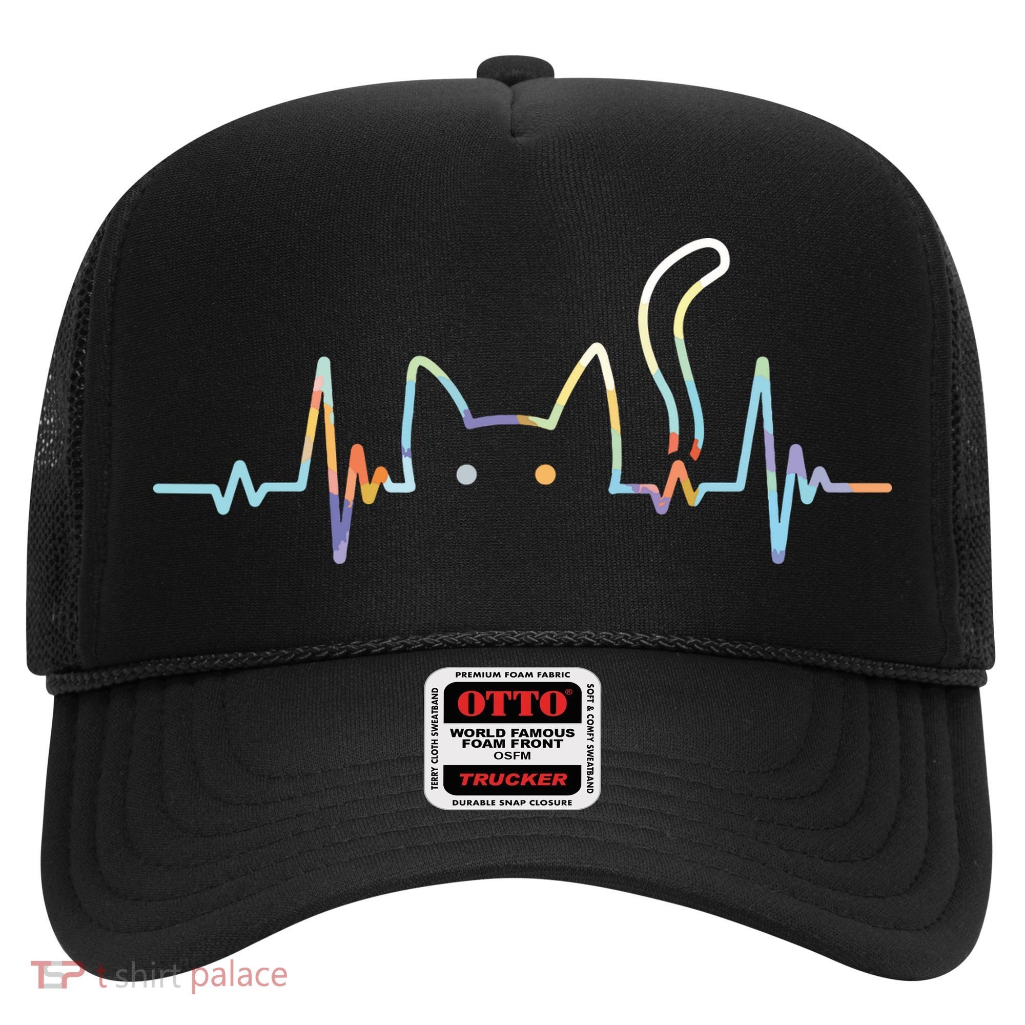 Heartbeat Cat Lover Animal Silhouette Cute Cat Hat