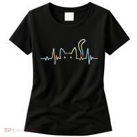 Heartbeat Cat Lover Animal Silhouette Cute Cat Women's T-Shirt thumb 0