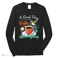 Hummingbirds Coffee Lover Nectar Feeder Animal Birds Gift Long Sleeve Shirt thumb 0
