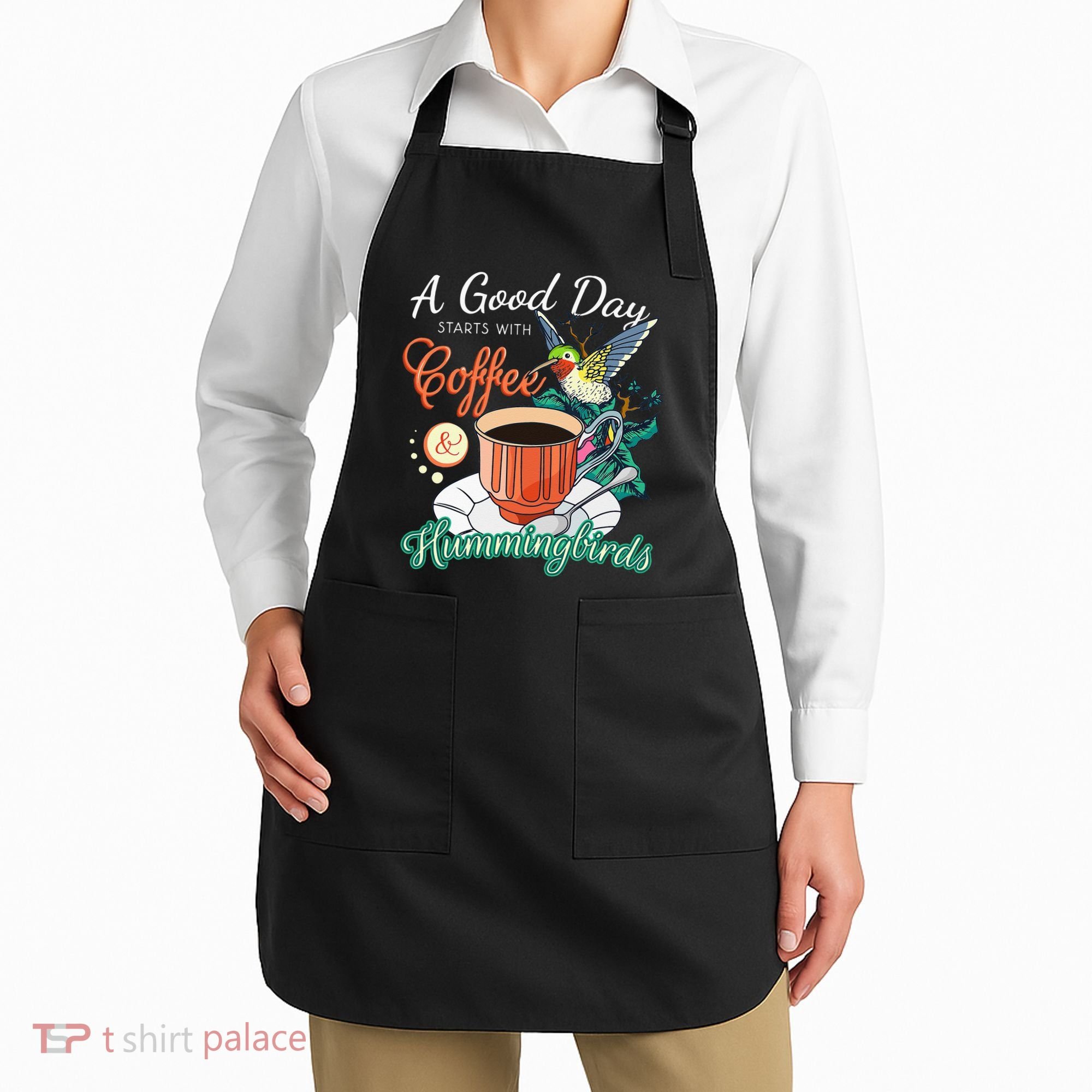 Hummingbirds Coffee Lover Nectar Feeder Animal Birds Gift Apron