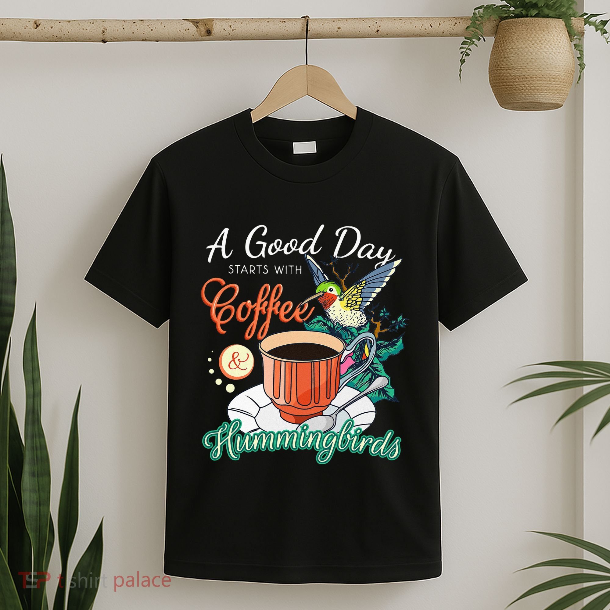 Hummingbirds Coffee Lover Nectar Feeder Animal Birds Gift T-Shirt