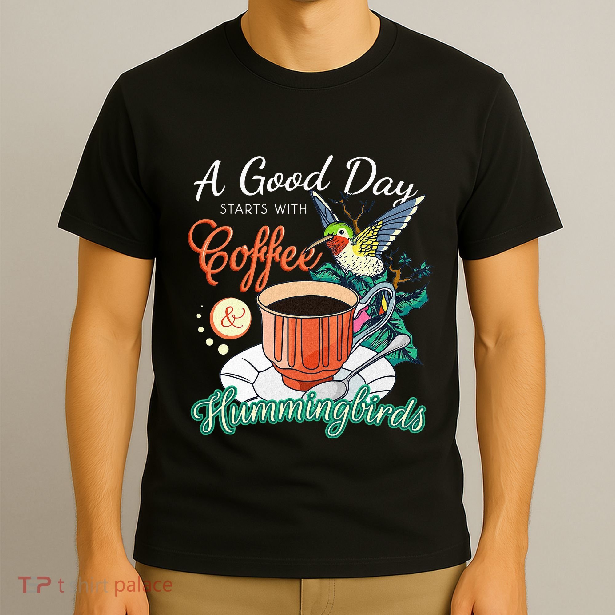 Hummingbirds Coffee Lover Nectar Feeder Animal Birds Gift T-Shirt