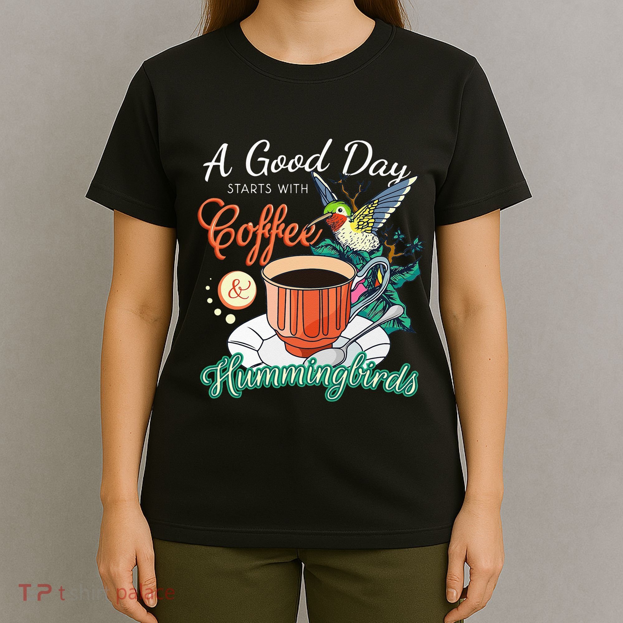 Hummingbirds Coffee Lover Nectar Feeder Animal Birds Gift T-Shirt