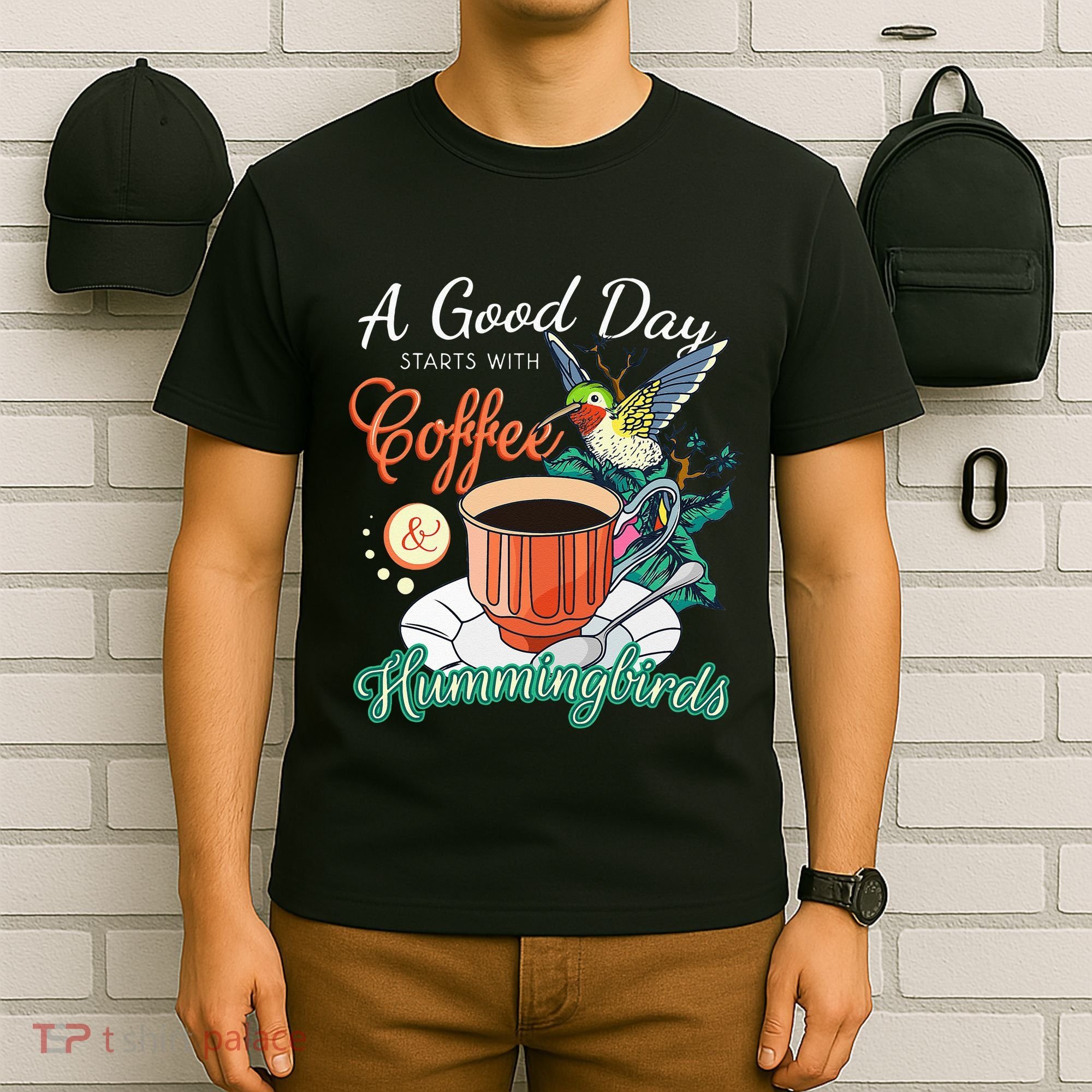 Hummingbirds Coffee Lover Nectar Feeder Animal Birds Gift T-Shirt