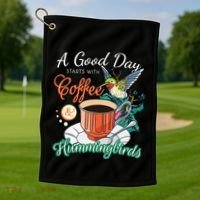 Hummingbirds Coffee Lover Nectar Feeder Animal Birds Gift Golf Towel thumb 1