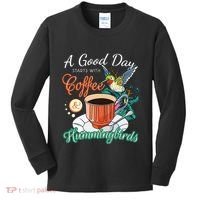 Hummingbirds Coffee Lover Nectar Feeder Animal Birds Gift Kids Long Sleeve Shirt thumb 0