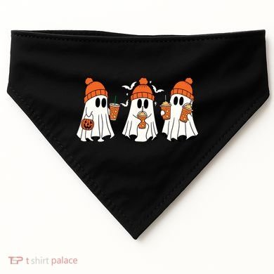 Halloween Coffee Lover Ghost USA-Made Doggie Bandana