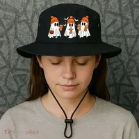 Halloween Coffee Lover Ghost Bucket Hat thumb 3