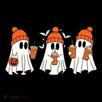 Halloween Coffee Lover Ghost Bucket Hat thumb 4