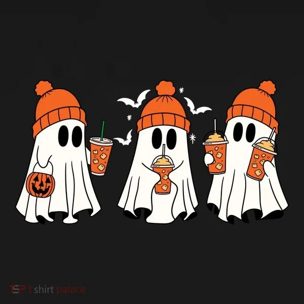 Halloween Coffee Lover Ghost Bucket Hat