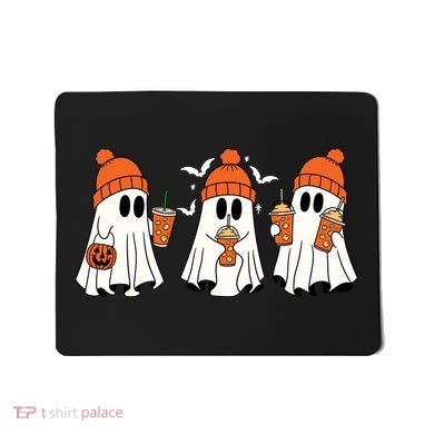 Halloween Coffee Lover Ghost Mousepad