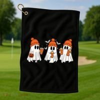 Halloween Coffee Lover Ghost Golf Towel thumb 1