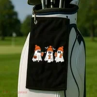 Halloween Coffee Lover Ghost Golf Towel thumb 2
