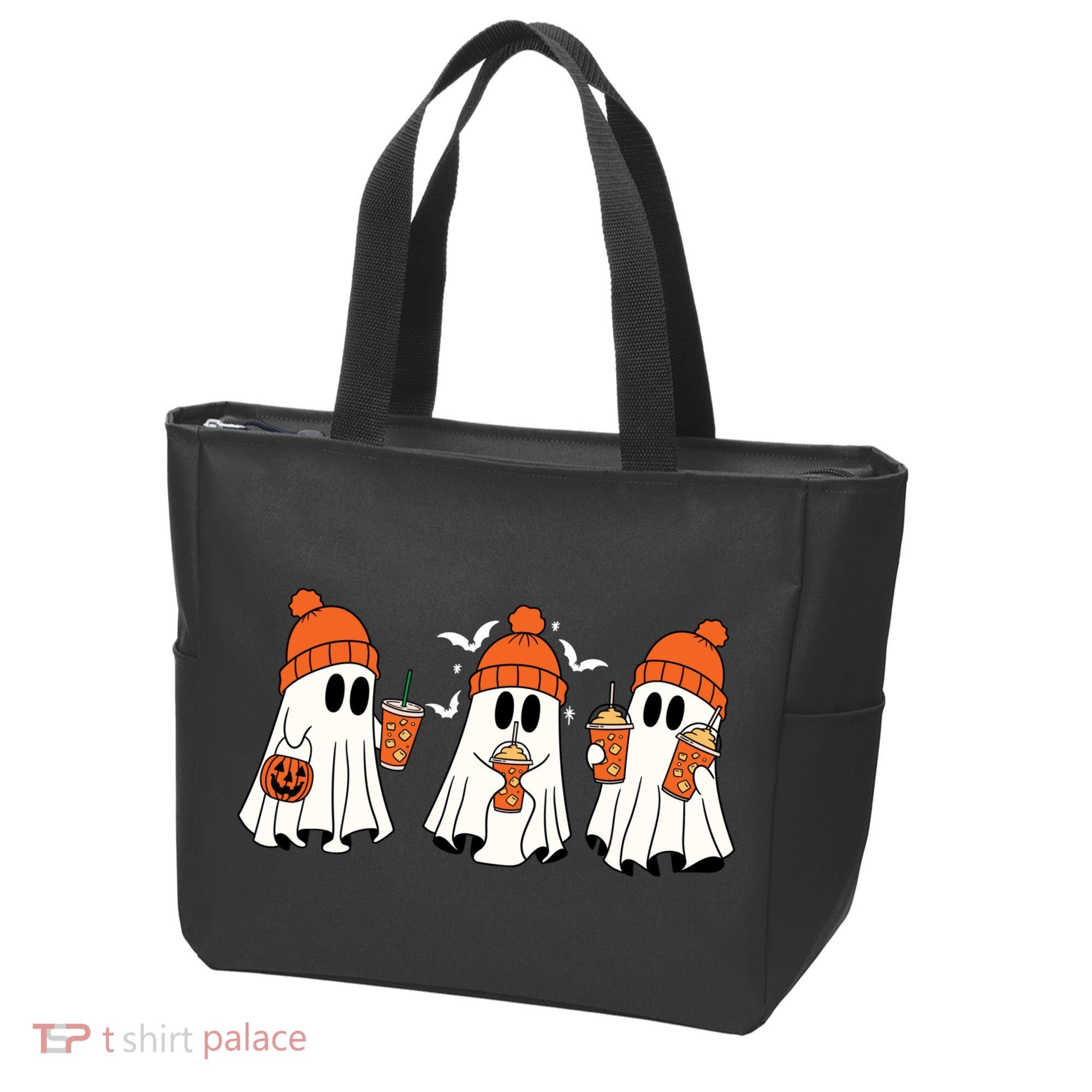 Halloween Coffee Lover Ghost Tote Bag