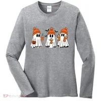 Halloween Coffee Lover Ghost Women's Long Sleeve Shirt thumb 0