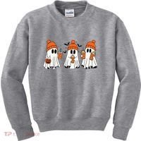 Halloween Coffee Lover Ghost Kids Sweatshirt thumb 0