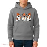 Halloween Coffee Lover Ghost Kids Hoodie thumb 4