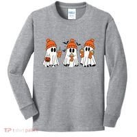 Halloween Coffee Lover Ghost Kids Long Sleeve Shirt thumb 0