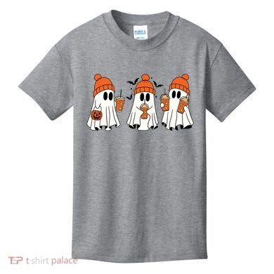 Halloween Coffee Lover Ghost Kids T-Shirt