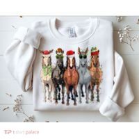 Horse Christmas Lights Holiday Season Xmas Sweatshirt thumb 2