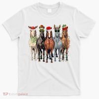 Horse Christmas Lights Holiday Season Xmas T-Shirt thumb 0