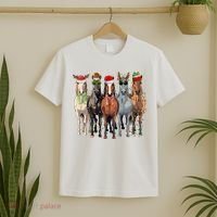 Horse Christmas Lights Holiday Season Xmas T-Shirt thumb 2