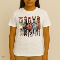 Horse Christmas Lights Holiday Season Xmas T-Shirt thumb 4