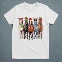Horse Christmas Lights Holiday Season Xmas T-Shirt thumb 5