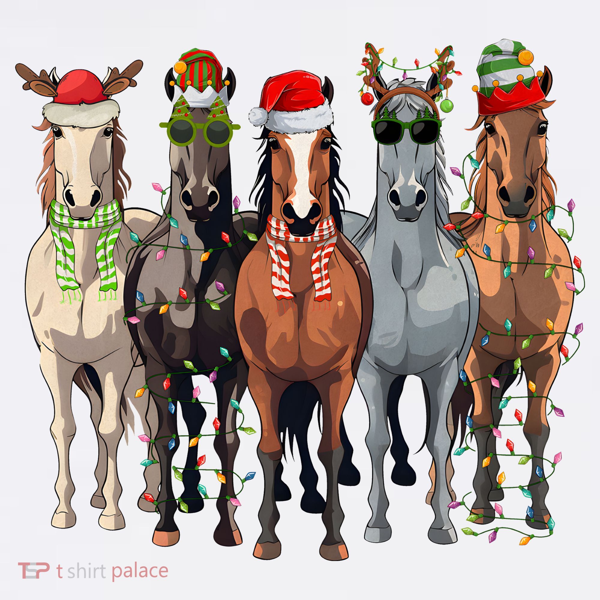 Horse Christmas Lights Holiday Season Xmas Visor