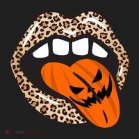 Halloween Cheetah Lips Pumpkin Women's Sweatshirt thumb 2