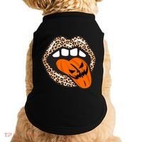 Halloween Cheetah Lips Pumpkin Doggie Tank thumb 0