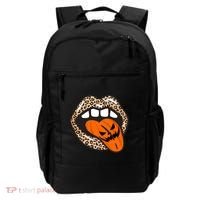 Halloween Cheetah Lips Pumpkin Backpack thumb 0