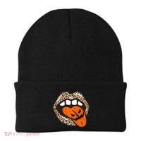 Halloween Cheetah Lips Pumpkin Beanie thumb 0