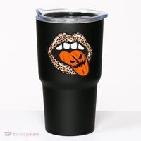 Halloween Cheetah Lips Pumpkin Tumbler thumb 0
