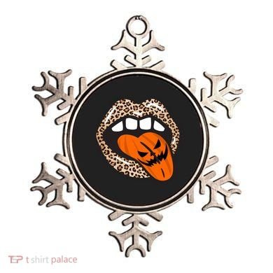 Halloween Cheetah Lips Pumpkin Ornament