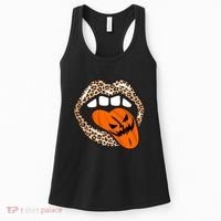 Halloween Cheetah Lips Pumpkin Women's Tank Top thumb 0
