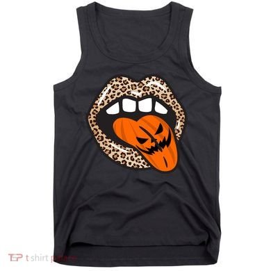 Halloween Cheetah Lips Pumpkin Tank Top