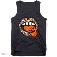 Halloween Cheetah Lips Pumpkin Tank Top thumb 0