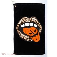 Halloween Cheetah Lips Pumpkin Golf Towel thumb 0