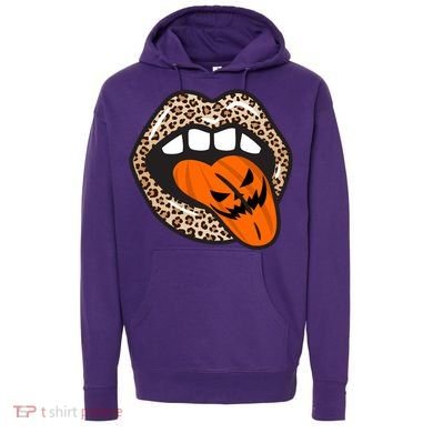 Halloween Cheetah Lips Pumpkin Hoodie