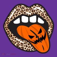 Halloween Cheetah Lips Pumpkin Hoodie thumb 2