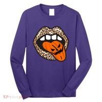 Halloween Cheetah Lips Pumpkin Long Sleeve Shirt thumb 0