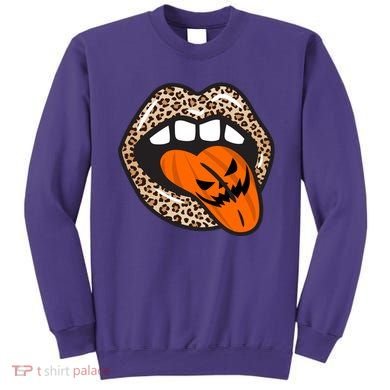 Halloween Cheetah Lips Pumpkin Sweatshirt