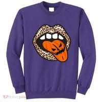 Halloween Cheetah Lips Pumpkin Sweatshirt thumb 0