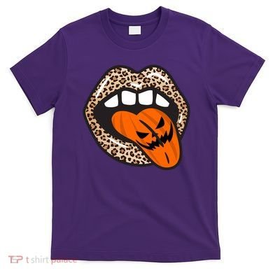 Halloween Cheetah Lips Pumpkin T-Shirt