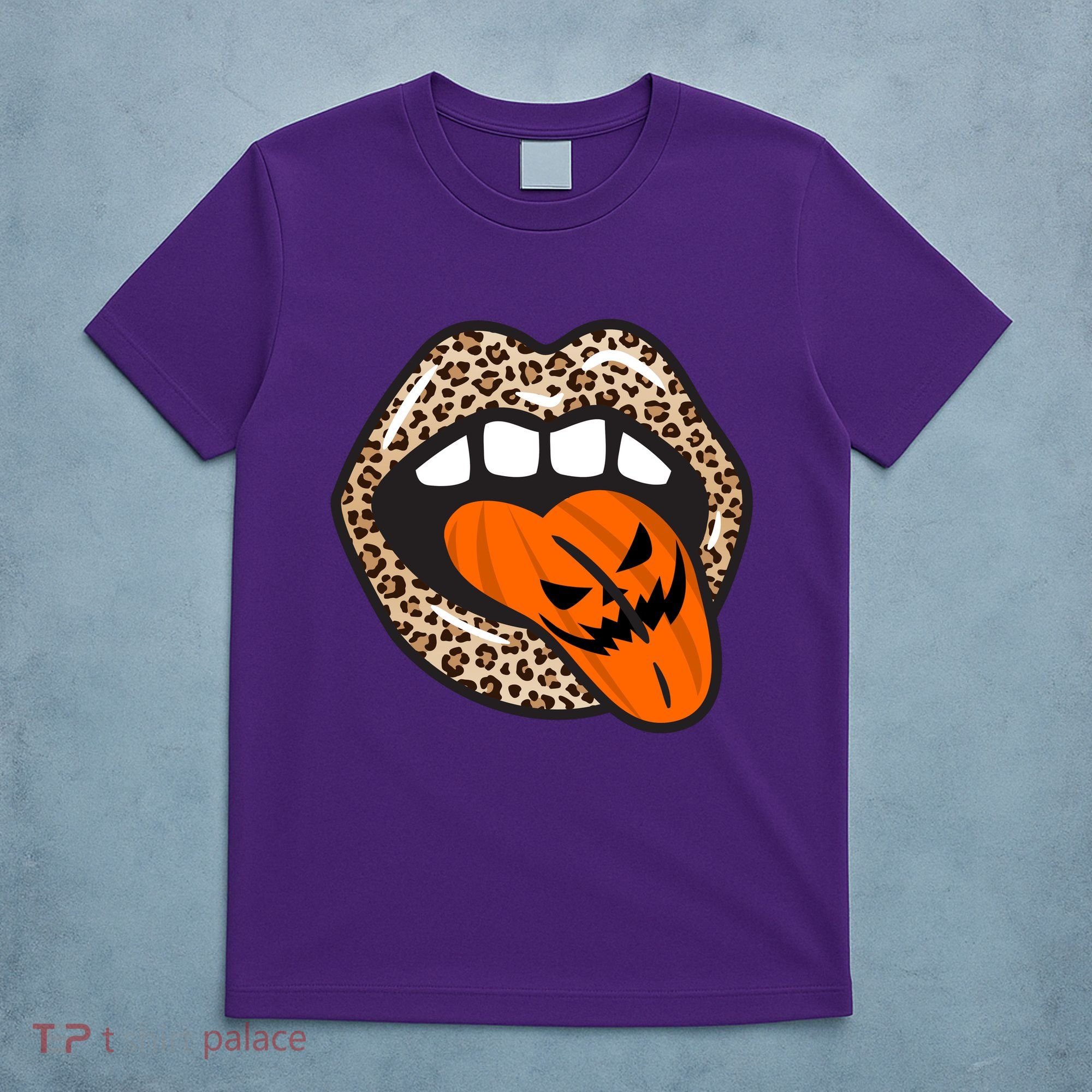 Halloween Cheetah Lips Pumpkin T-Shirt