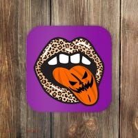 Halloween Cheetah Lips Pumpkin Coaster thumb 0